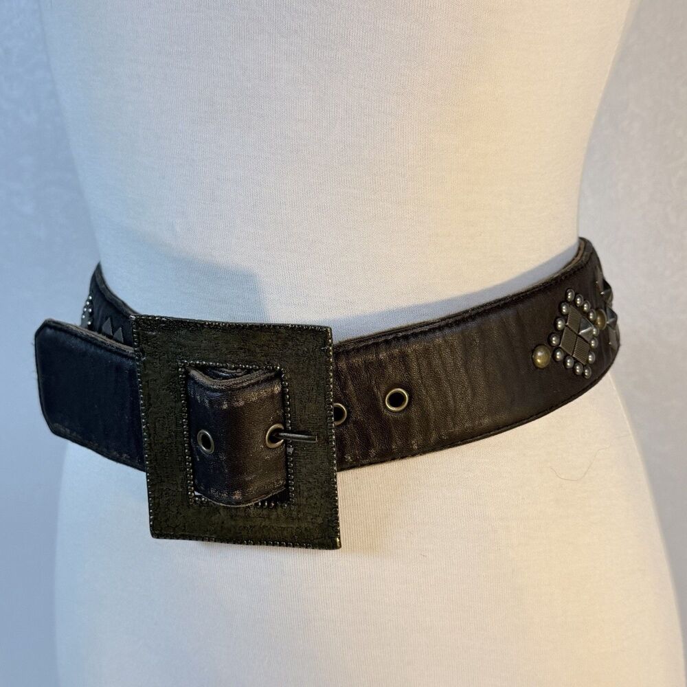 Double D Ranch sz 34 Studded Leather Belt